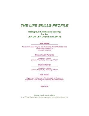 Life Skills Profile PDF  Form