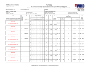 US Department of Labor PAYROLL Forms in Word