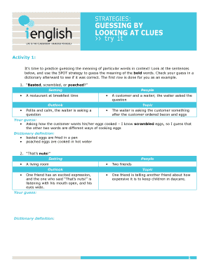 IEnglish Strategies Guessing by Looking at Clues Try it Adult EAL Learning Strategies  Form