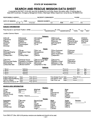 In Accordance with WAC 118 04 400, Send This Completed Form and Other Mission Information within 15 Working Days to