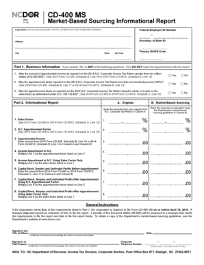 CD 400 MS Web Market Based Sourcing Informational Report