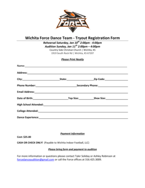 Wichita Force Dance Team  Form