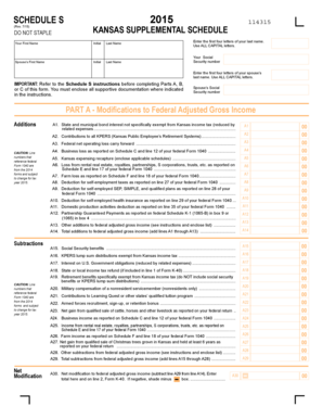  Kansas Schedule S 2015