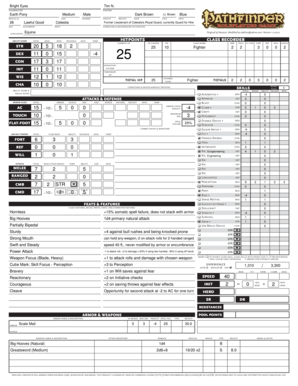 Neceros Pathfinder Character Sheet  Form