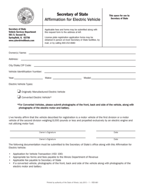 Illinois Affirmation Vehicle  Form