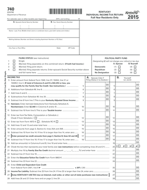 740 1500010001 K I T R Full Year Residents Only for Revenue Ky  Form