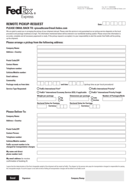 Remote Pickup Request Form PDF