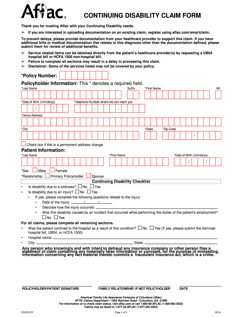 Aflac Printable Claim Forms