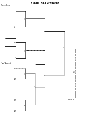 6 Team Triple Elimination Bracket  Form