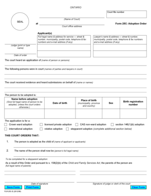  Form 25C Adoption Order Ontario Court Forms Ontariocourtforms on 2012