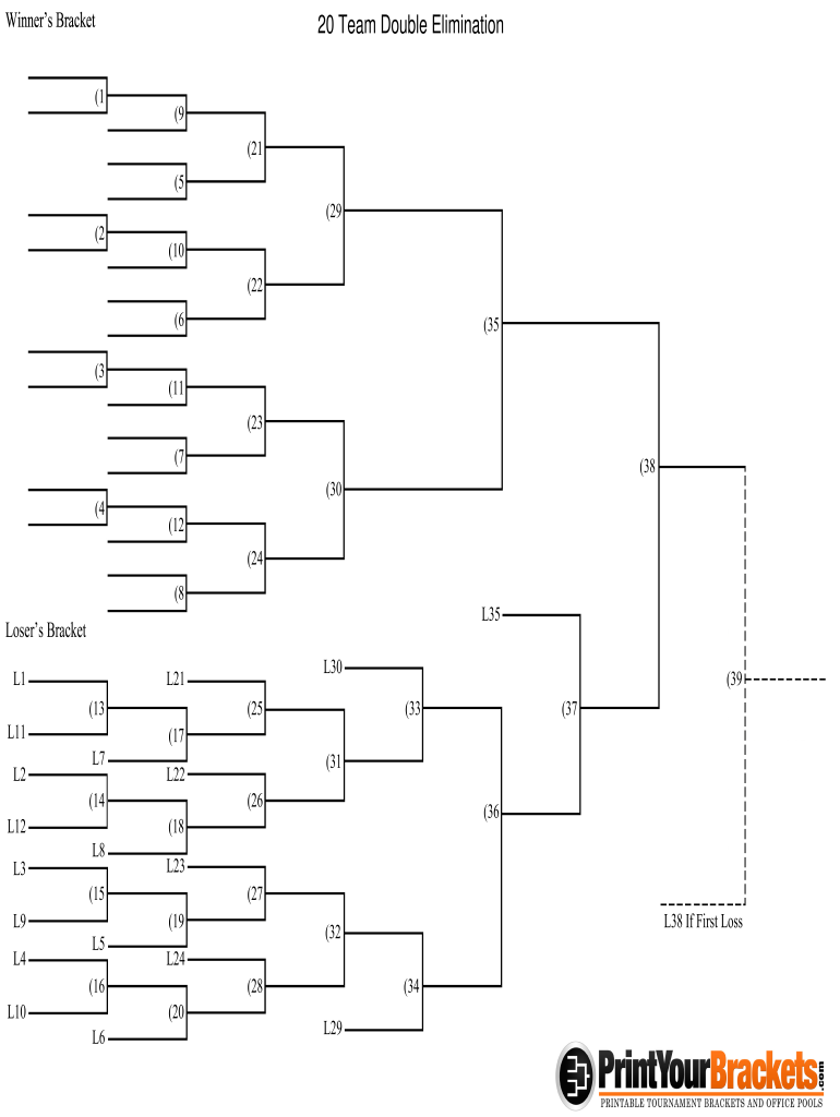 Printable Double Elimination Brackets Customize and Print