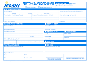 Remittance Application Form