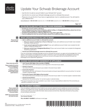 Update Your Schwab Brokerage Account APP20033 24  Form