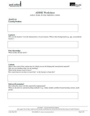 Addie Worksheet  Form