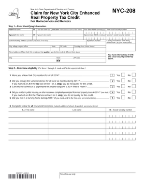  Nyc 208 Form PDF 2014-2024