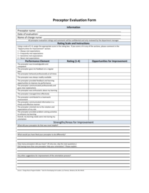 Preceptor Evaluation Form