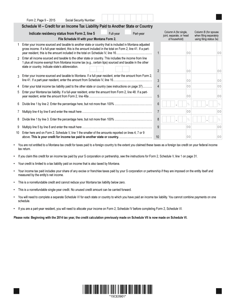 15CE0901 Montana  Form