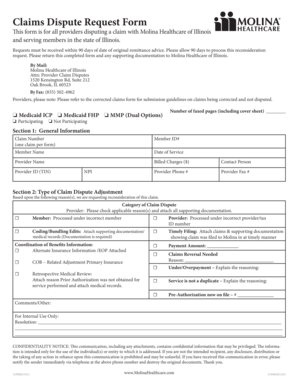  Molina Dispute Form 2015