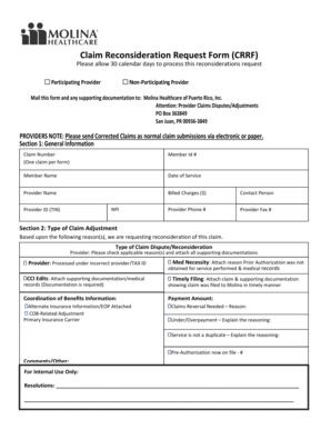  Claim Reconsideration Request Form 2015