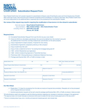 Navy Federal Subordination  Form