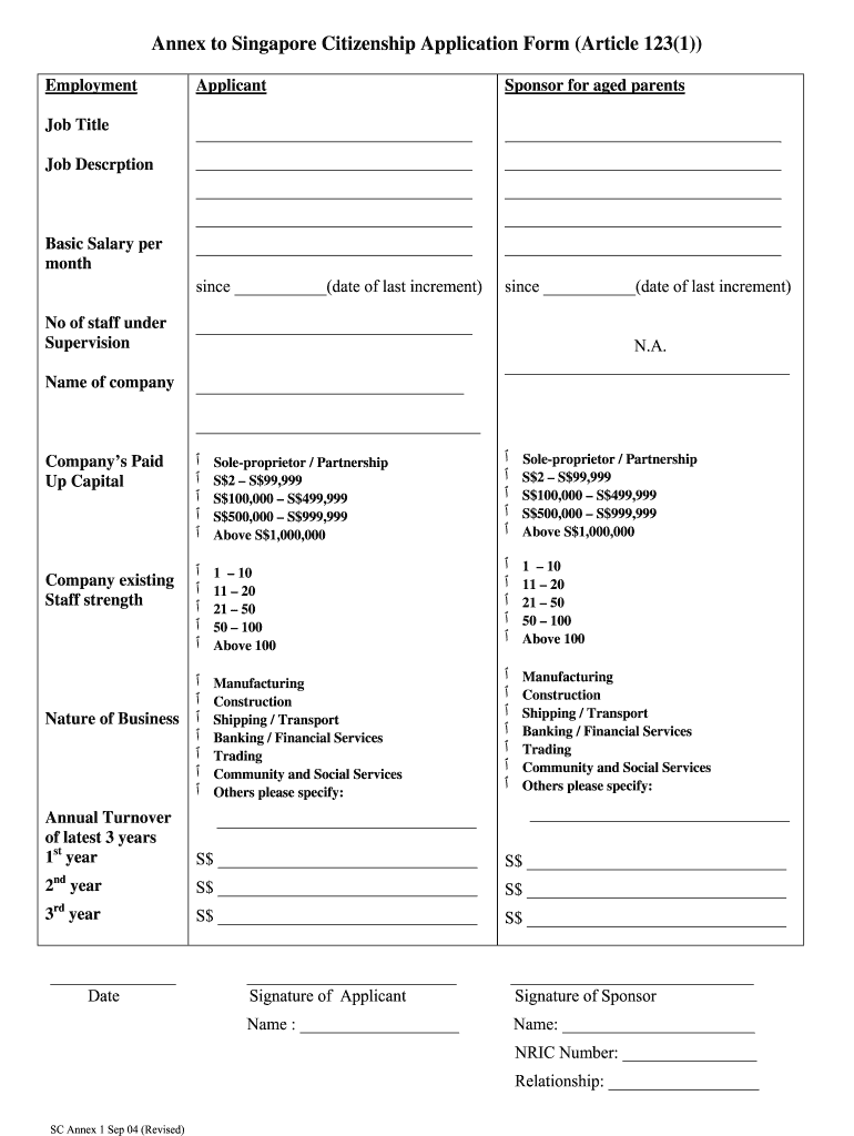  Apply Singapore Citizenship 2004-2024