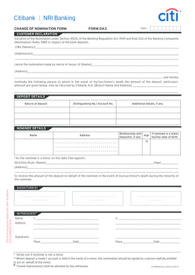 How to Add Nominee in Citibank Online  Form