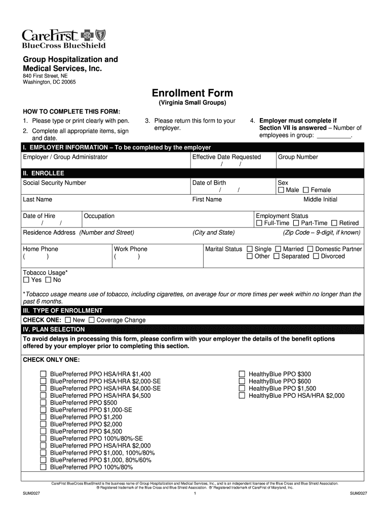 Carefirst Enrollment Form