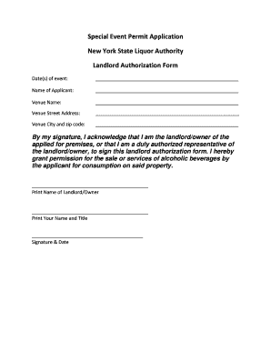 Nys Special Event Permit Application  Form