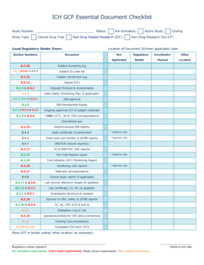 ICH GCP Essential Document Checklist Welcome to URMC Urmc Rochester  Form