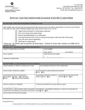 Rental Damage Waiver Form