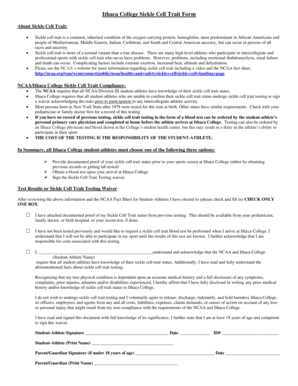 Ithaca College Sickle Cell Trait Form Ithaca