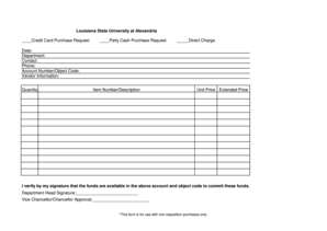 Credit Card Purchase Request  Form