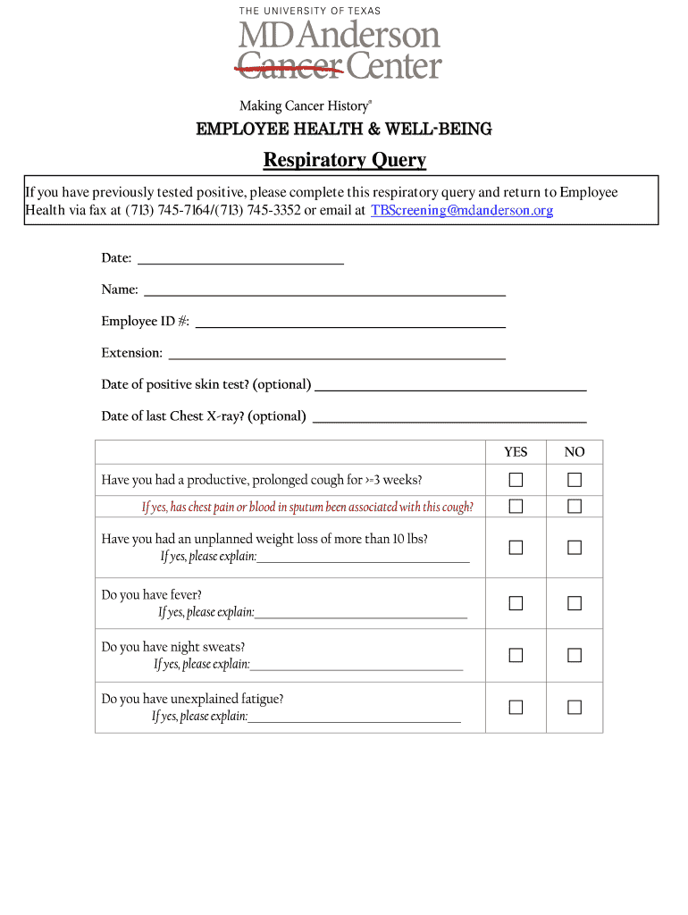 Respiratory Query  Form