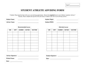 STUDENT ATHLETE ADVISING FORM Uiwedu