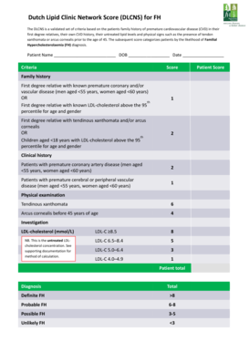 Dutch Lipid Score Calculator  Form