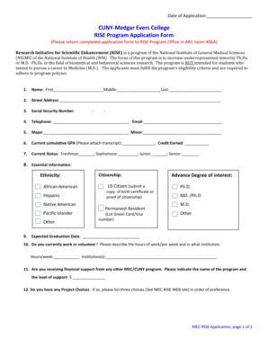 Medgar Evers Syep Work Site Application  Form