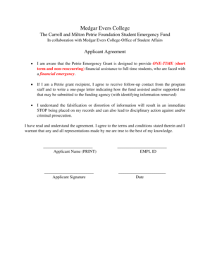 The Carroll and Milton Petrie Foundation Student Emergency Mec Cuny  Form