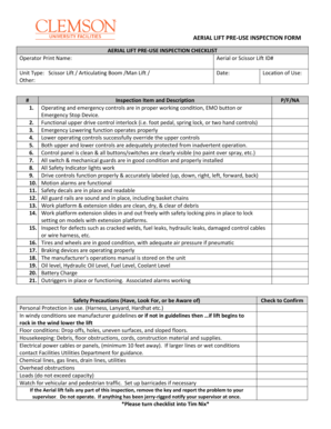 Boom Lift Inspection Form