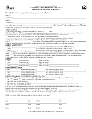 Tenant Occupied Property Addendum  Form