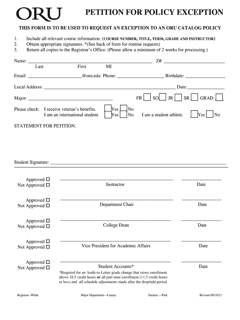  Oru Petitions 2012-2024