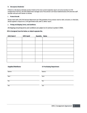 Consignment Agreement Uiowaedu  Form