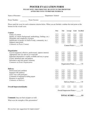 Poster Evaluation Form