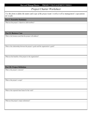 Project Management Template Harvard Form