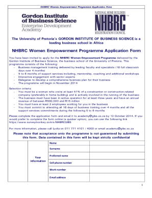 Nhbrc Enrollment Forms