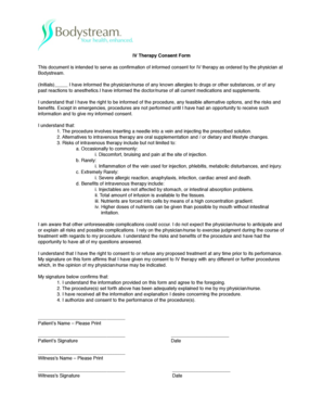 Iv Therapy Consent Form Template