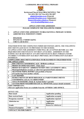 Brackenfell Primary School Application Form