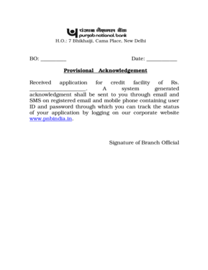 Provisional Pnb  Form