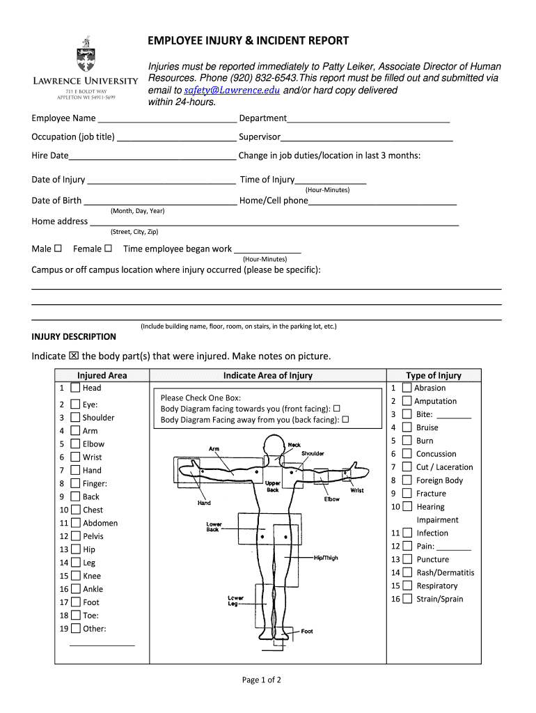 Employee Exposure Report Form
