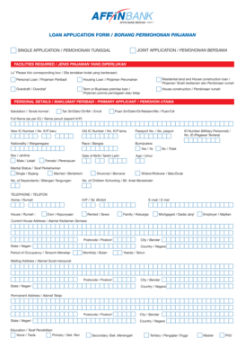 Loan Application Form1 Affin Bank Berhad