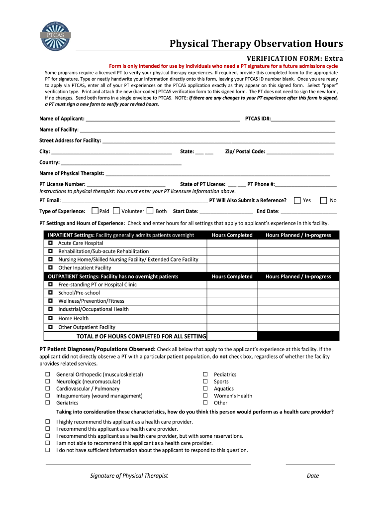 Ptcas Therapy Form Fill Out and Sign Printable PDF Template signNow